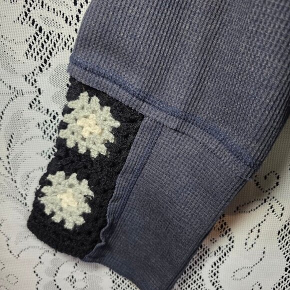 POL Granny Square V-Neck BOHO Hoodie L - Picture 6 of 13